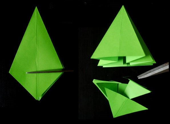 Hướng dẫn cách làm cây thông bằng giấy phong cách Origami